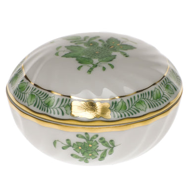 Herend Chinese Bouquet Green Ring Box  2.75"d - Green