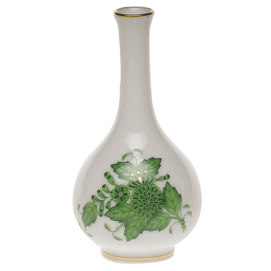 Herend Chinese Bouquet Green Small Bud Vase 3.5"h - Green