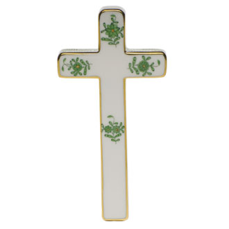 Herend Chinese Bouquet Green Cross 4.75"l X 2.25"w - Green