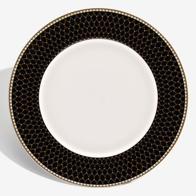 Halcyon Days GC - Antler Trellis - Black - Gold - 8" Dessert Plate