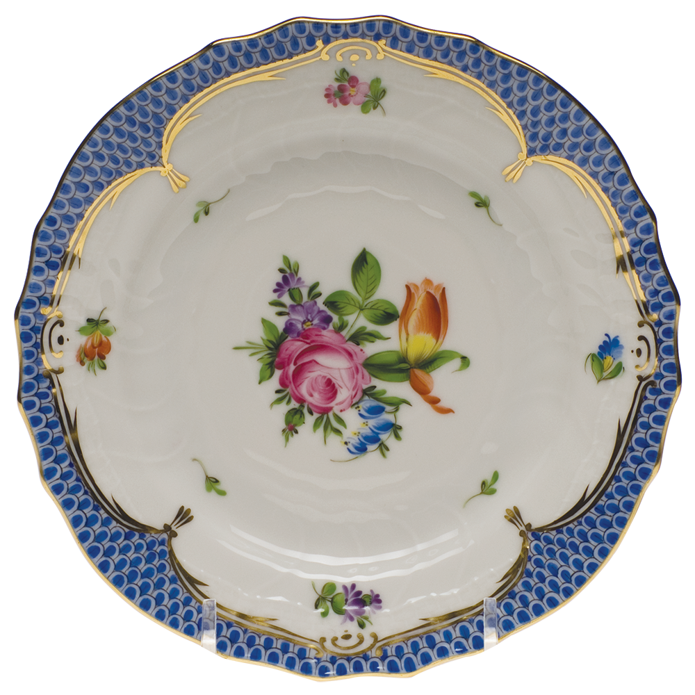 Printemps W/blue Border Bread And Butter Plate - Mo 02 6"d