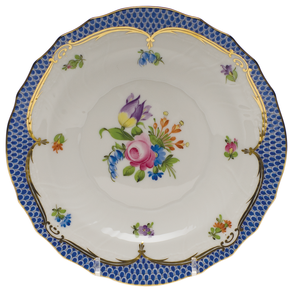 Printemps W/blue Border Salad Plate - Motif 04 7.5"d