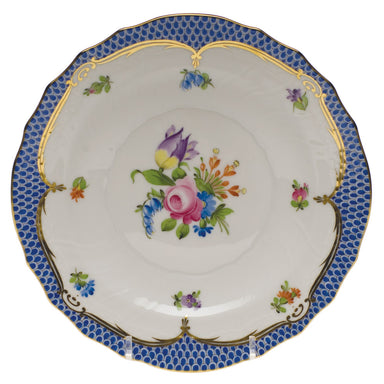 Herend Printemps W/blue Border Salad Plate - Motif 04 7.5"d