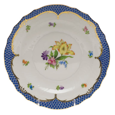 Herend Printemps W/blue Border Salad Plate - Motif 06 7.5"d