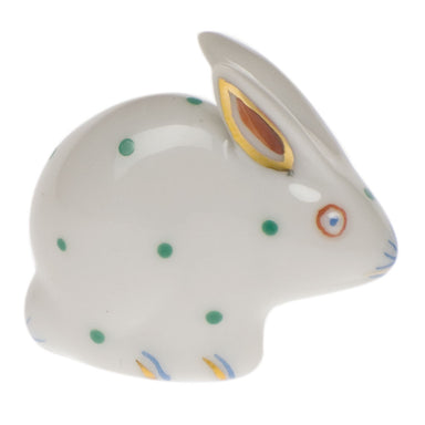 Herend C Green Polka Dot Rabbit - Green 1"h