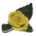 Herend C Yellow Rose On Leaf - Yellow 3"l X 2"w