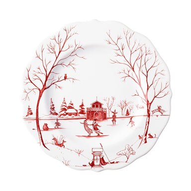 Juliska Country Estate Winter Frolic Ruby "The Claus' Christmas Day" Dessert/Salad Plate