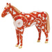 Herend Chrysanteme Orange Shaded Small Horse 5.25"l X 4.75"h