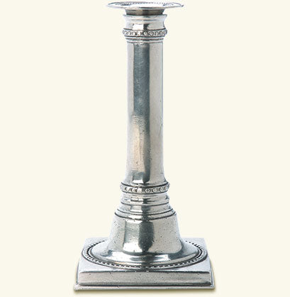 Match Pewter Square Base Candlestick - Single