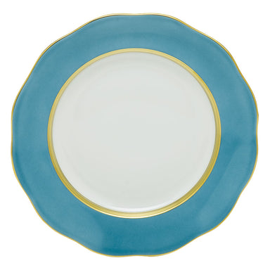 Herend Charger/silk Ribbon/turq. Dessert Plate 8.25"d - Turquoise