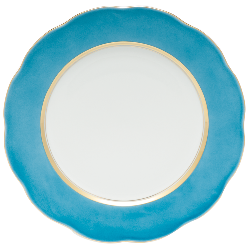 Silk Ribbon Service Plate 11"d - Turquoise