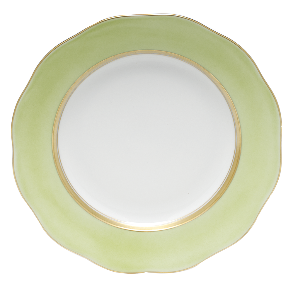 Silk Ribbon Dessert Plate 8.25"d - Lime