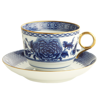 Mottahedeh Imperial Blue Tea Cup & Saucer