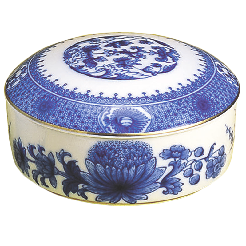 Mottahedeh Imperial Blue Round Box - Lg.