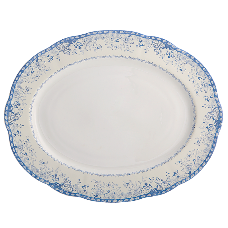 Mottahedeh Virginia Blue Oval Platter