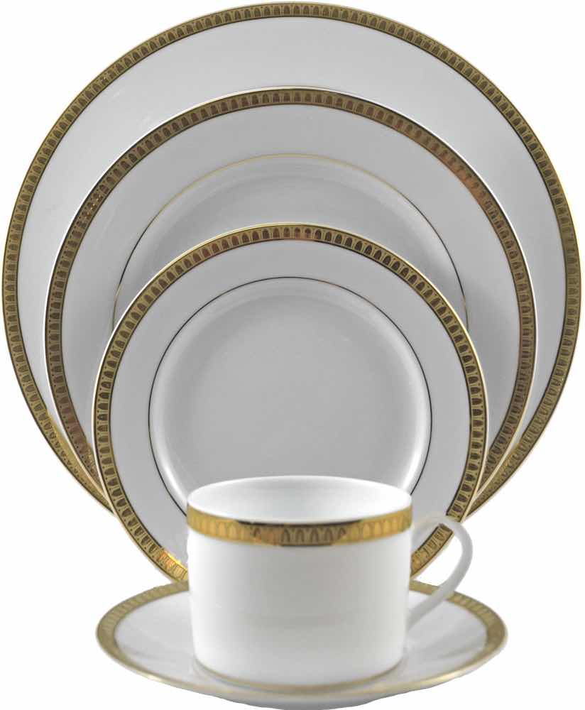 Christofle Malmaison Gold 5 piece place setting