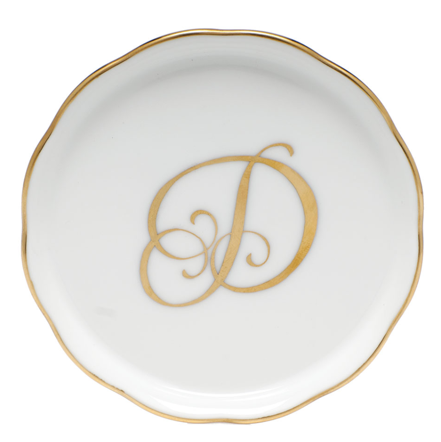 Coaster with monogram 4"d - D