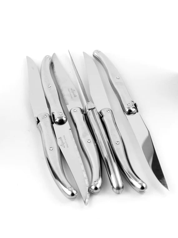Laguiole Platine Stainless Steel Steak Knives Set/6