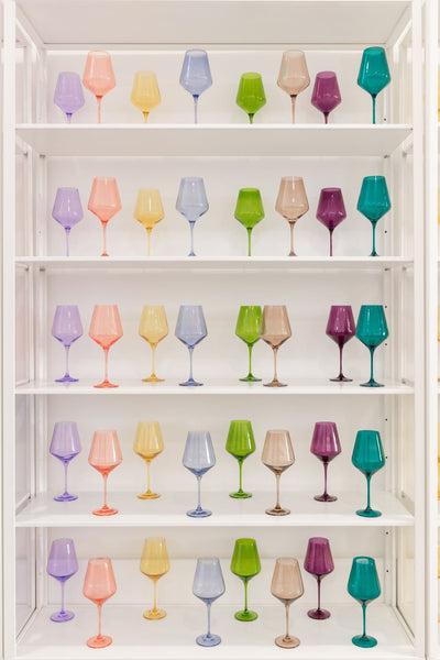 Estelle Colored Wine Glass Stemware – Living Well