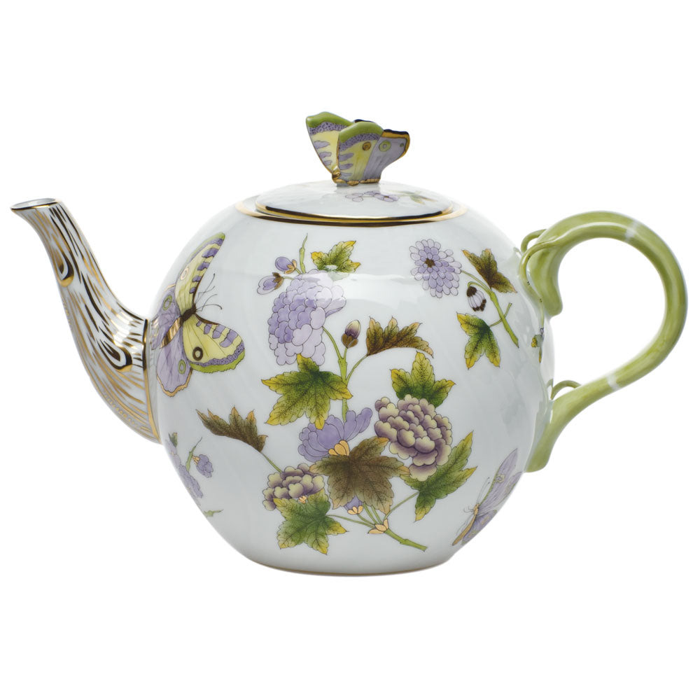 Herend Royal Garden Evict1 Tea Pot W/butterfly (36 Oz) 5.5"h