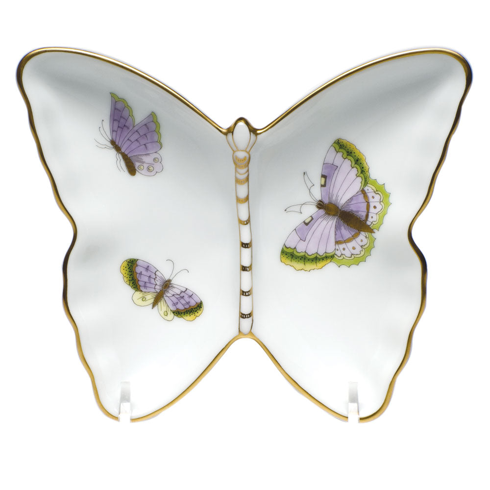 Herend Royal Garden Evictp1 Butterfly Dish 4.25"l X 1"h
