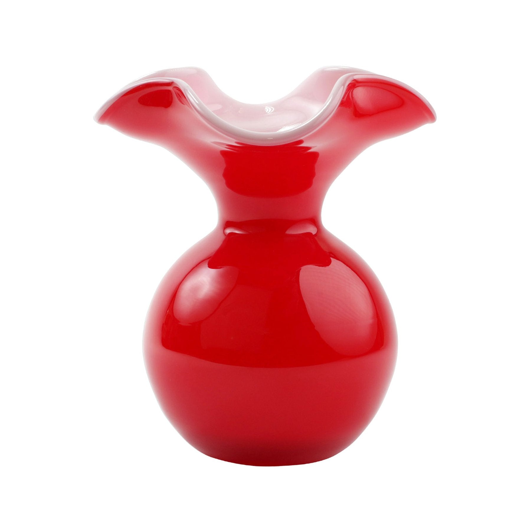 Hibiscus  Small Fluted Vase Red