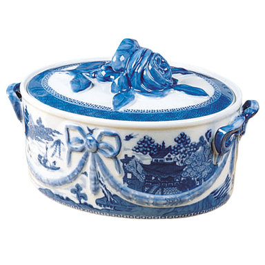 Mottahedeh Blue Canton Covered Oval Casserole