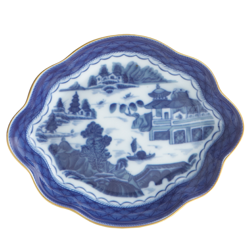 Mottahedeh Blue Canton Lobed Tray - Med.