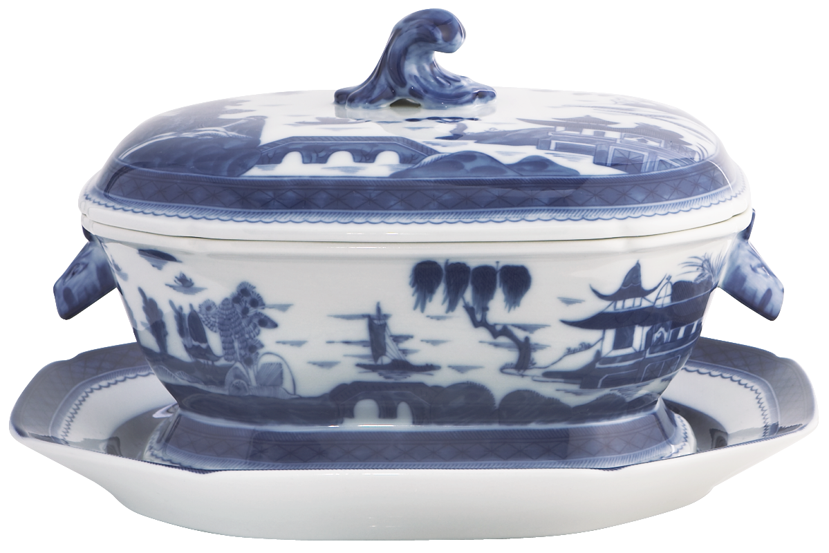 Mottahedeh Blue Canton Octogonal Tureen & Stand