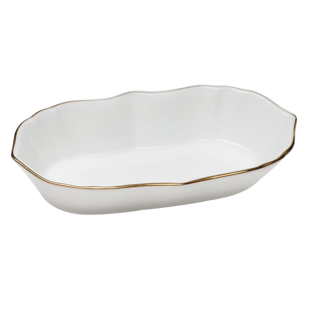 Herend Golden Edge Narrow Pin Dish 5"l X 1"h