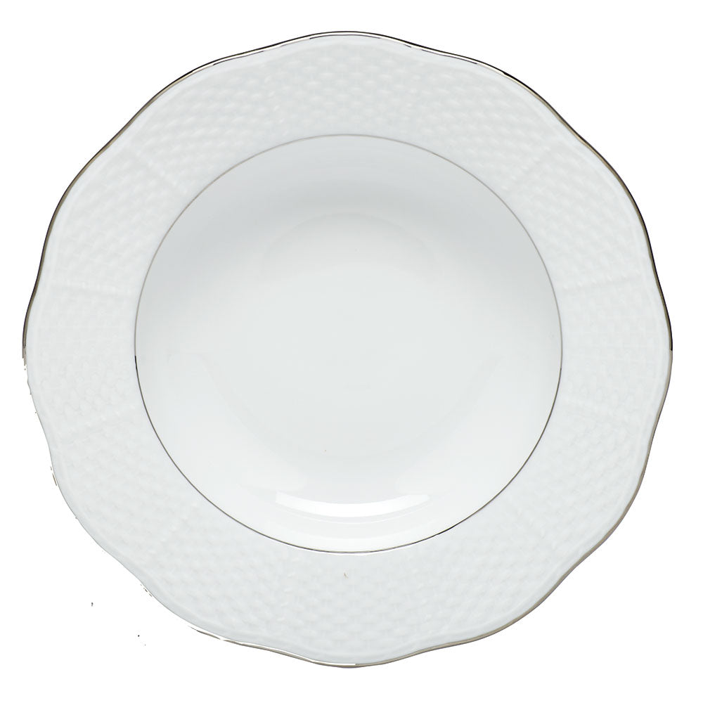 Herend Platinum Edge Rim Soup Plate 8"d