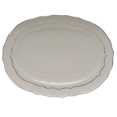 Herend Platinum Edge Platter  15"l X 11.5"w