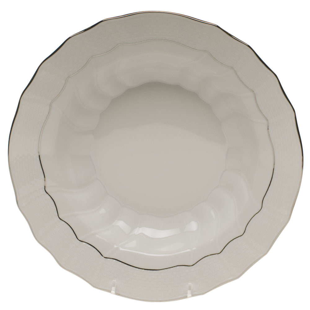 Herend Platinum Edge Rim Soup  9.5"d