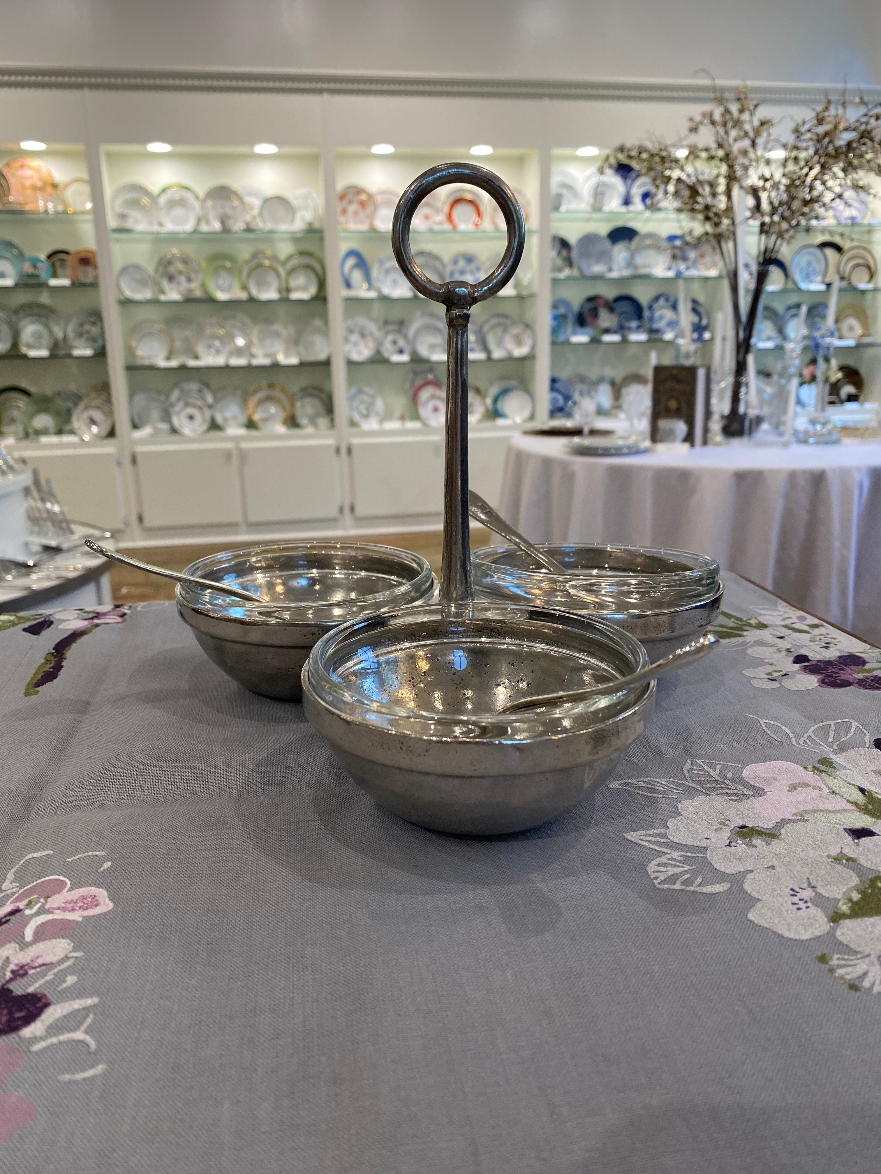 Legacy Pewter 3-Piece Condiment Bowl with Spoons