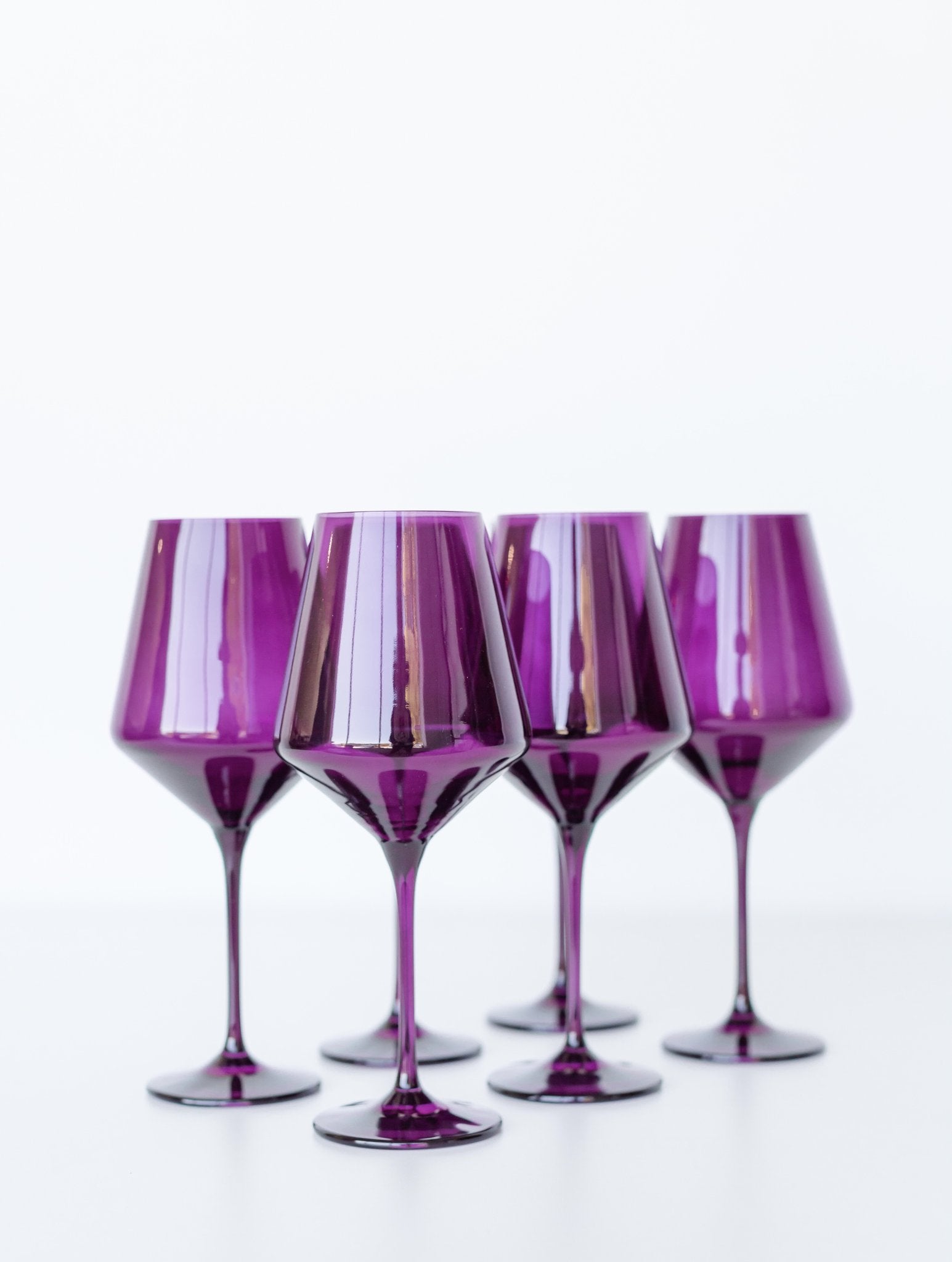 Estelle Colored Wine Stemware - Set of 6 {Lavender} – Estelle Colored Glass