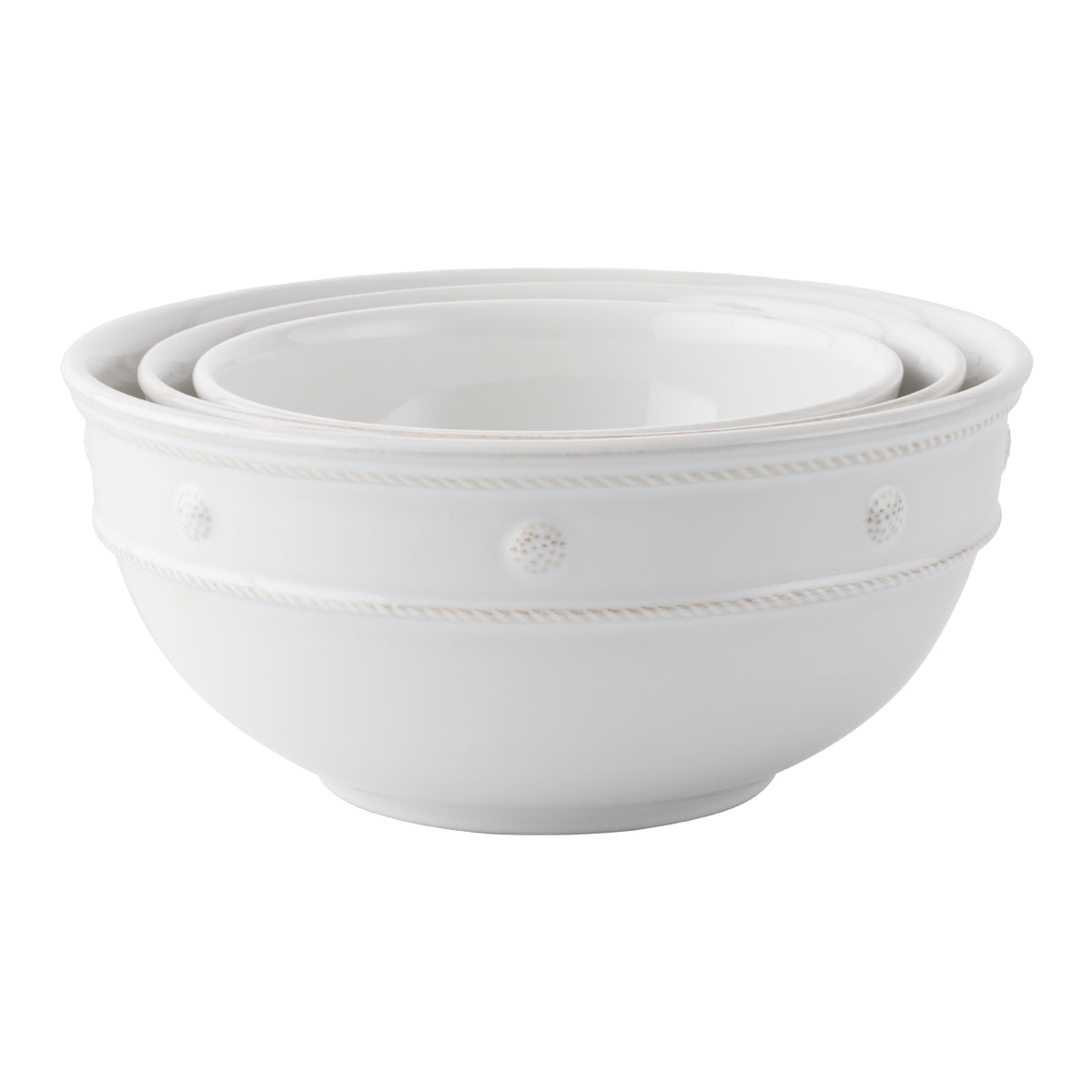 Juliska Berry & Thread Whitewash Nesting Serving Bowls Set/3