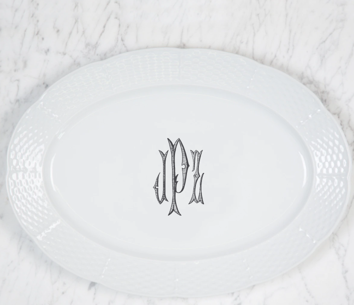 Weave Oval Platter – with monogram
