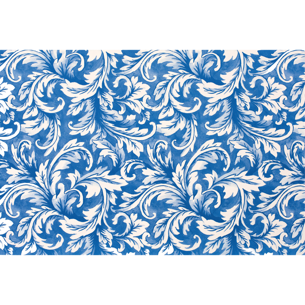 China Blue Acanthus Paper Placemat