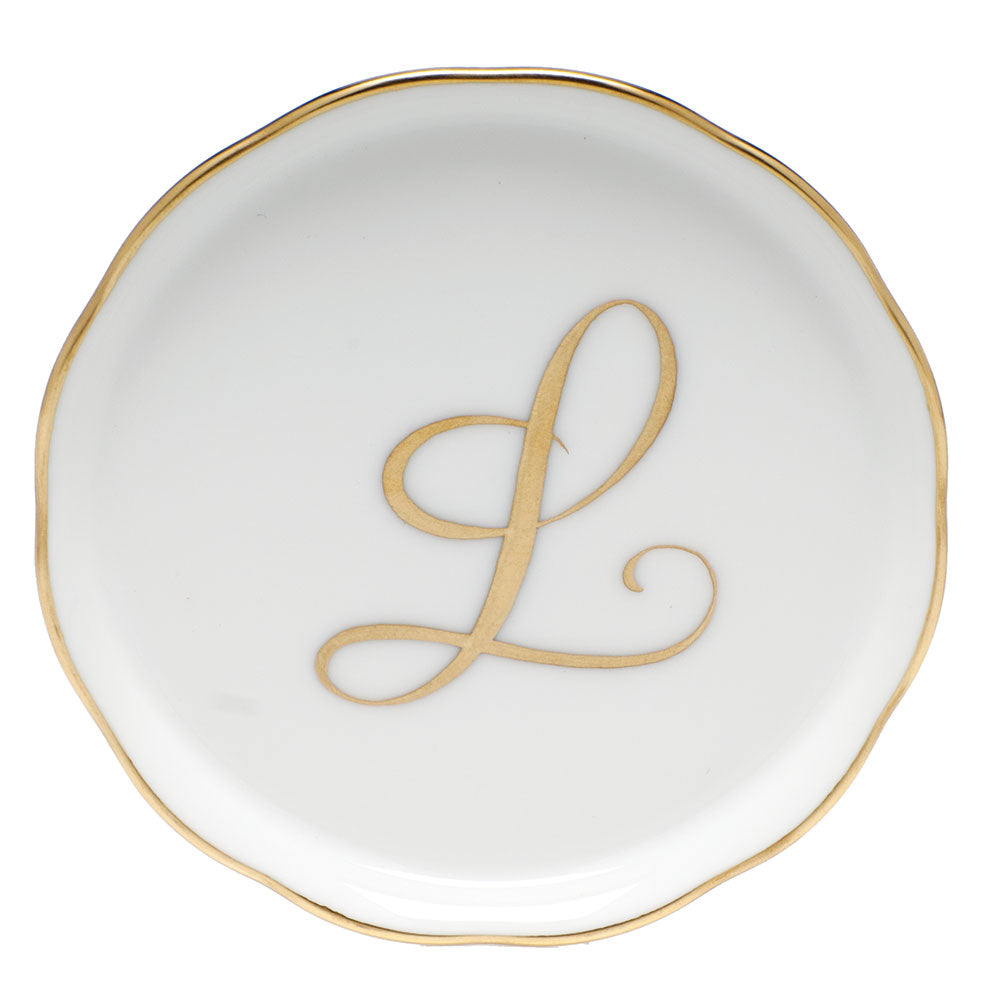 Coaster with monogram 4"d - L