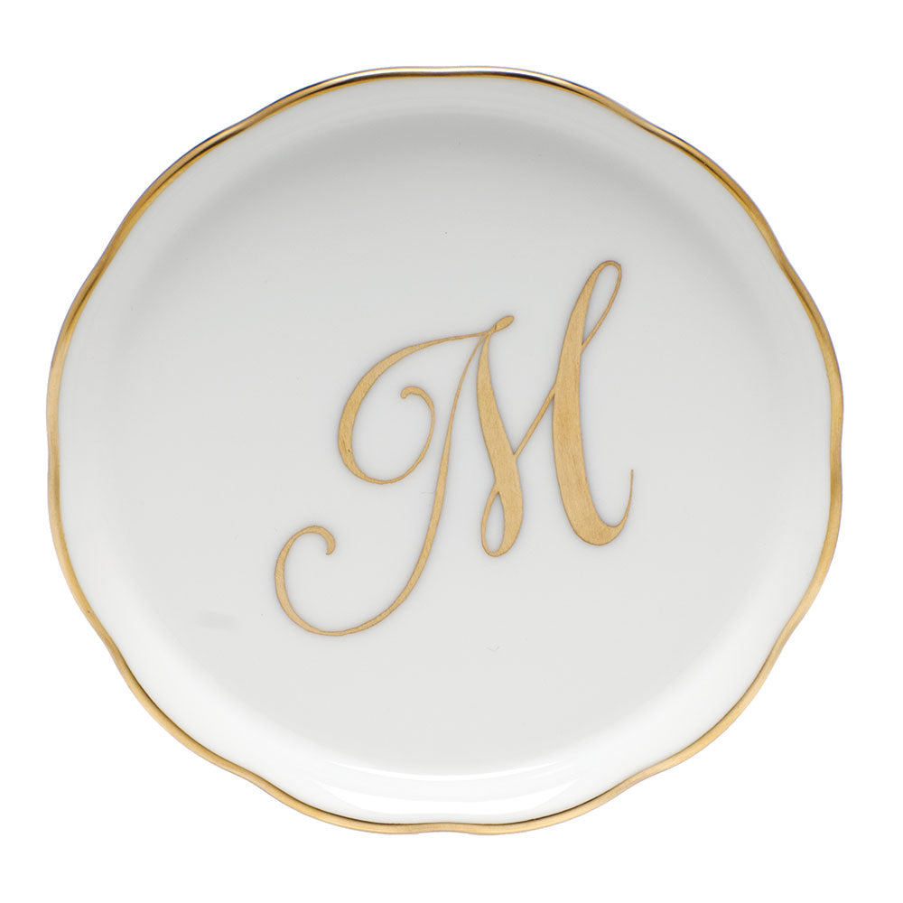 Coaster with monogram 4"d - M