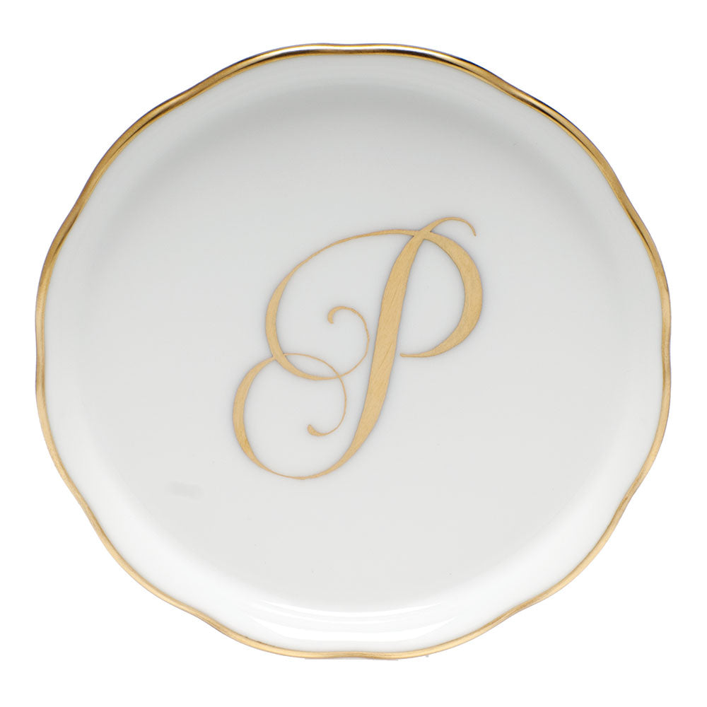 Coaster with monogram 4"d - P