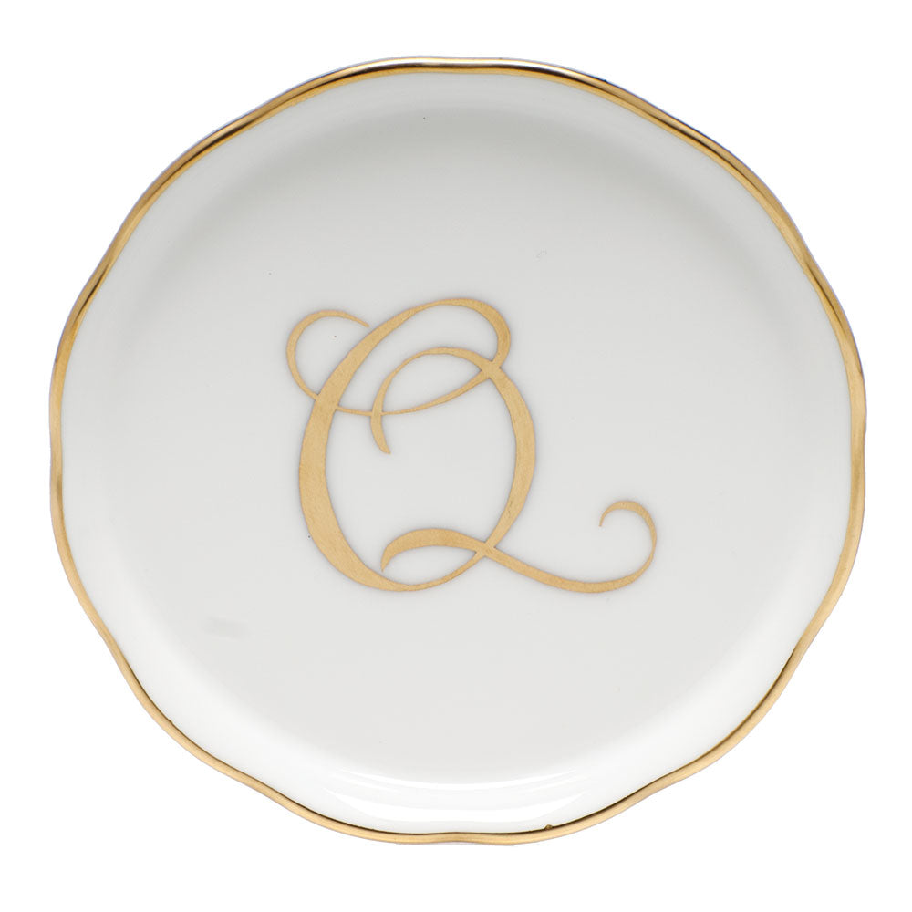 Coaster with monogram 4"d - Q