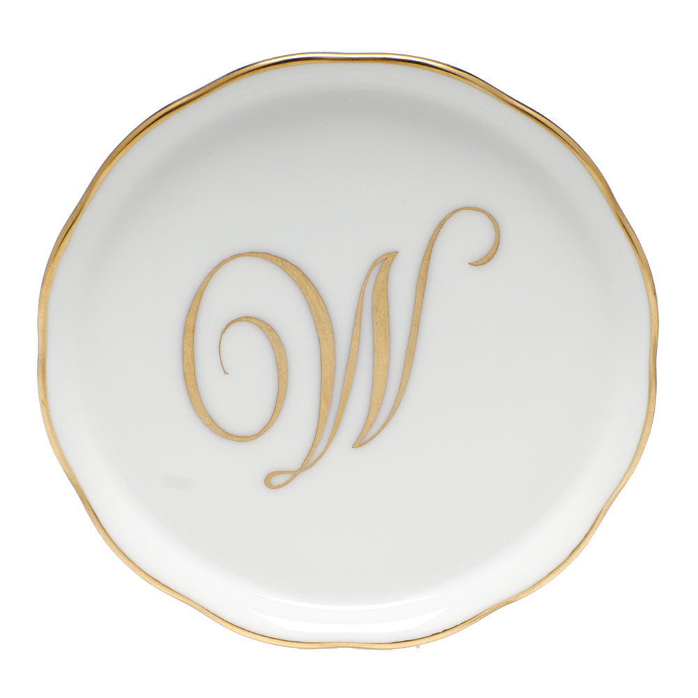 Coaster with monogram 4"d - W