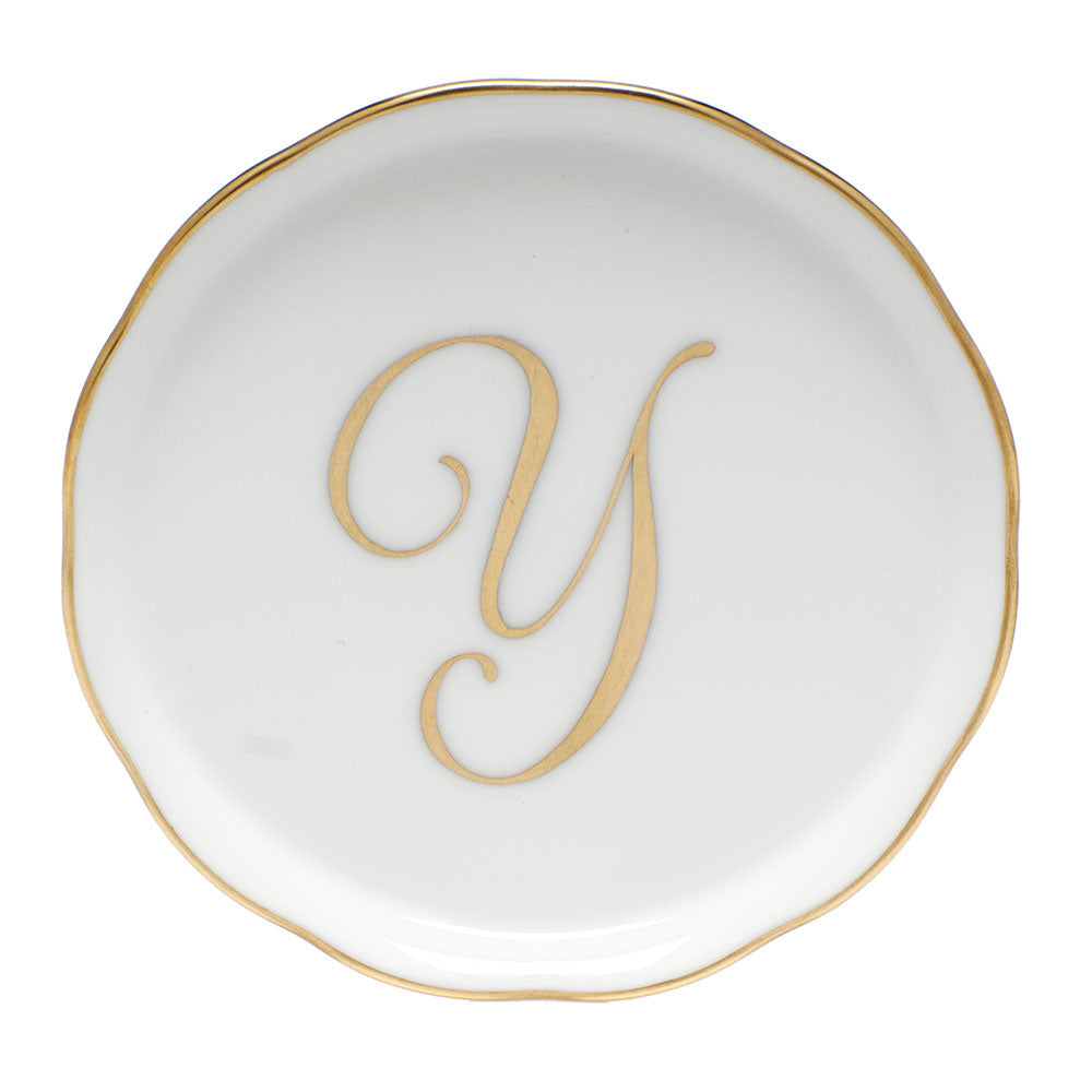 Coaster with monogram 4"d - Y