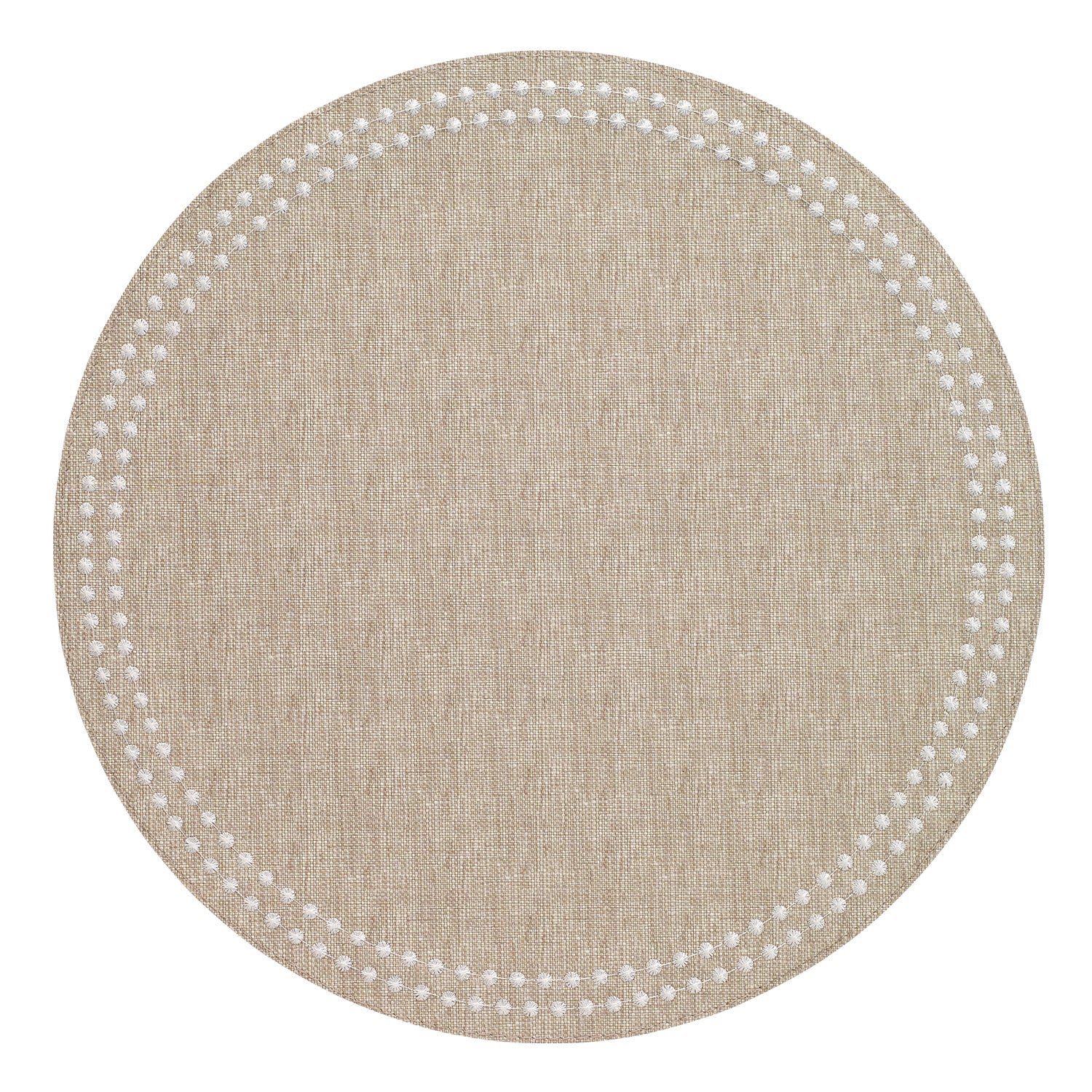 Placemats Pearls Beige White Set of 4
