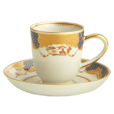 Mottahedeh Golden Butterfly Demi Cup & Saucer