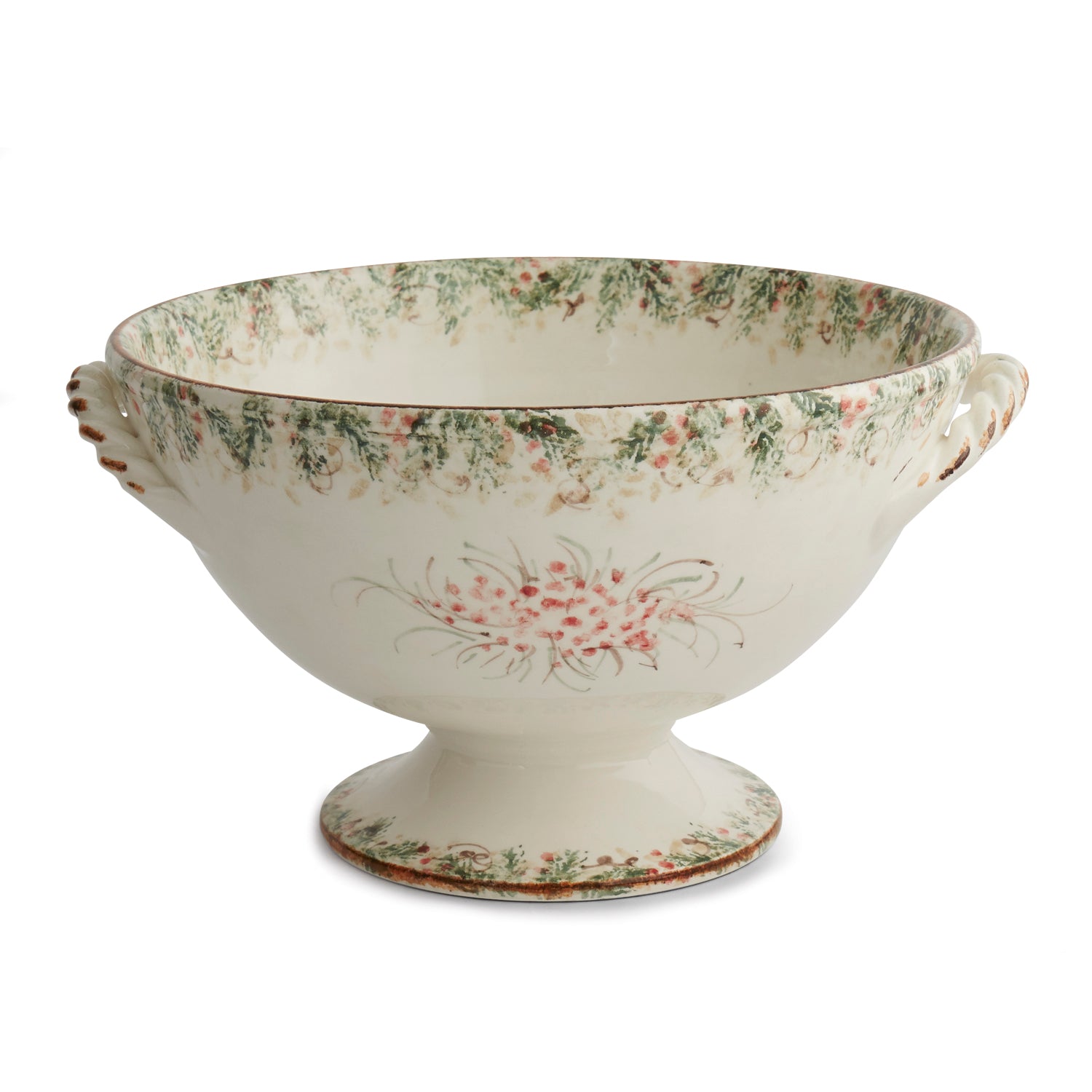 Arte Italica Natale Footed Bowl with Handles