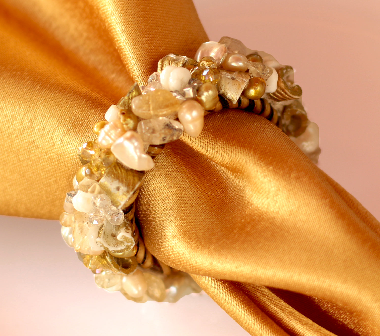 Jewelled Napkin Ring - Gold Diva, set / 4 pcs