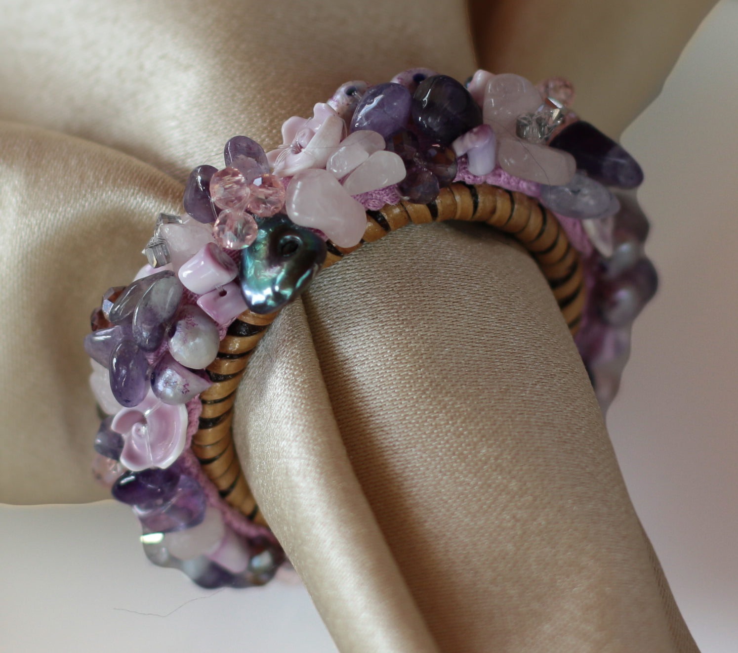 Jewelled Napkin Ring - Lilac, set / 4 pcs
