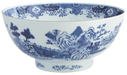 Mottahedeh Blue & White Clivedon Punch Bowl